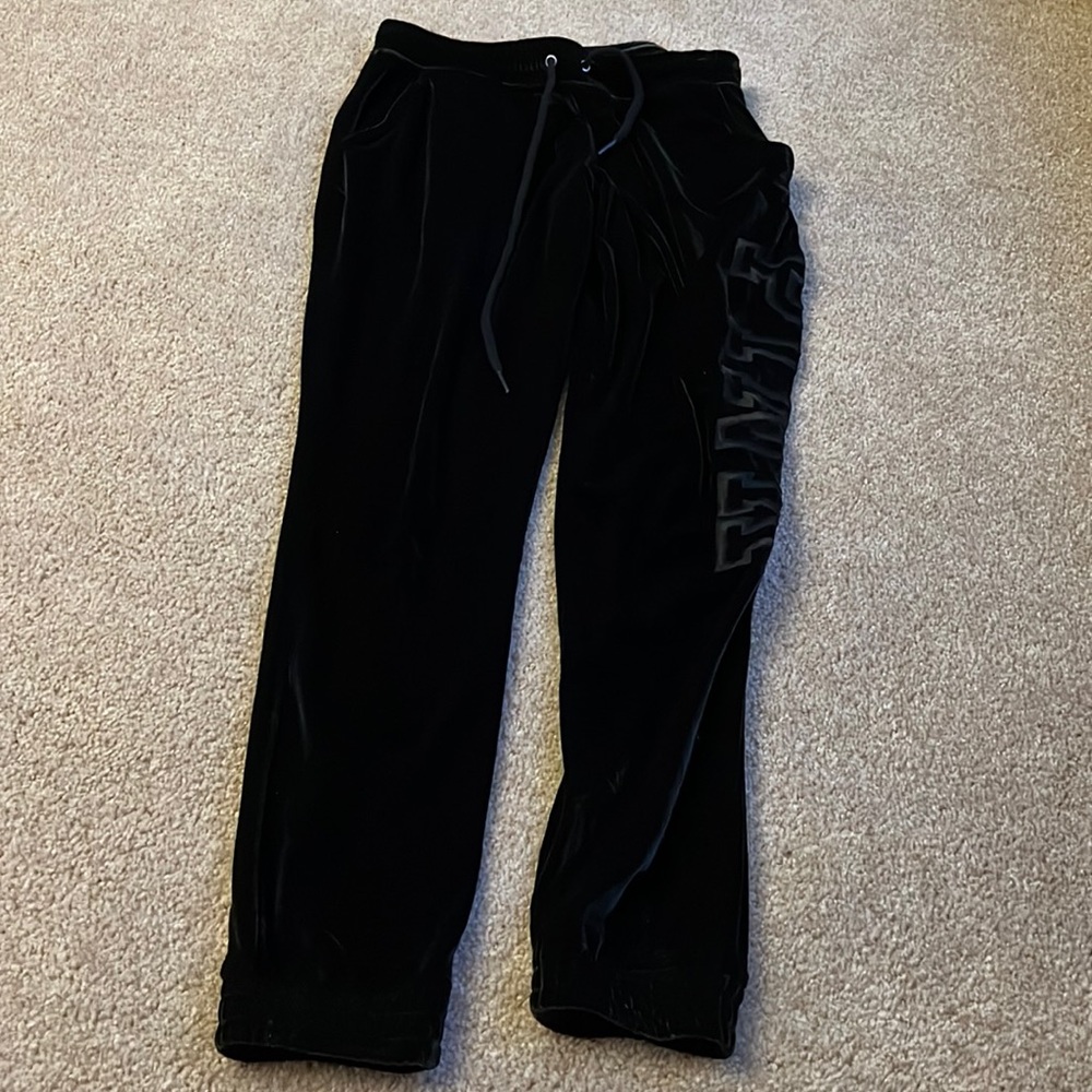 VS Pink black velour joggers